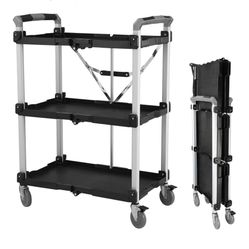 Olympia Tools 85-189 Pack N Roll Collapsible Service Cart, XL, 300LB Capacity, Black