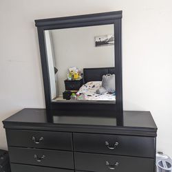 Black Dresser + Mirror

