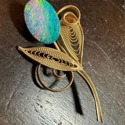 14k Gold Filled Boulder Opal Brooch