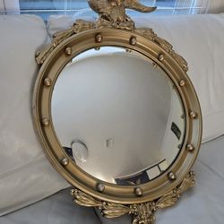 Vintage Federal Eagle Concave Gilt Mirror 13 Colonies Wooden.