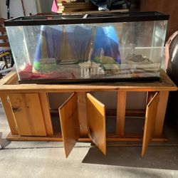 55 Gallon Fish Tank w Wooden Support