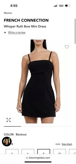 FRENCH CONNECTION Whisper Ruth Bow Mini Dress
