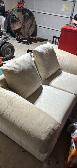 White patterned couch
