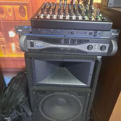 Equipment For Dj, 4 Speakers Yamaha, And Mix12 Chanel 