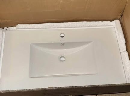 Swiss Madison 36.13 in. W x 18.31 in. D Ceramic Vanity Top in Glossy White