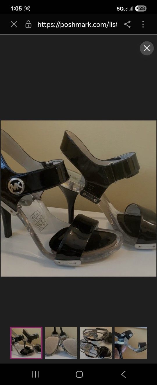 Michael KORS LANI BLACK MKLOGO LUCI TEFOOTBEDSANDAL Size7