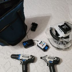 Cordless/ Battery Powered Tools W/ Charger- 2 Batteries - Bag