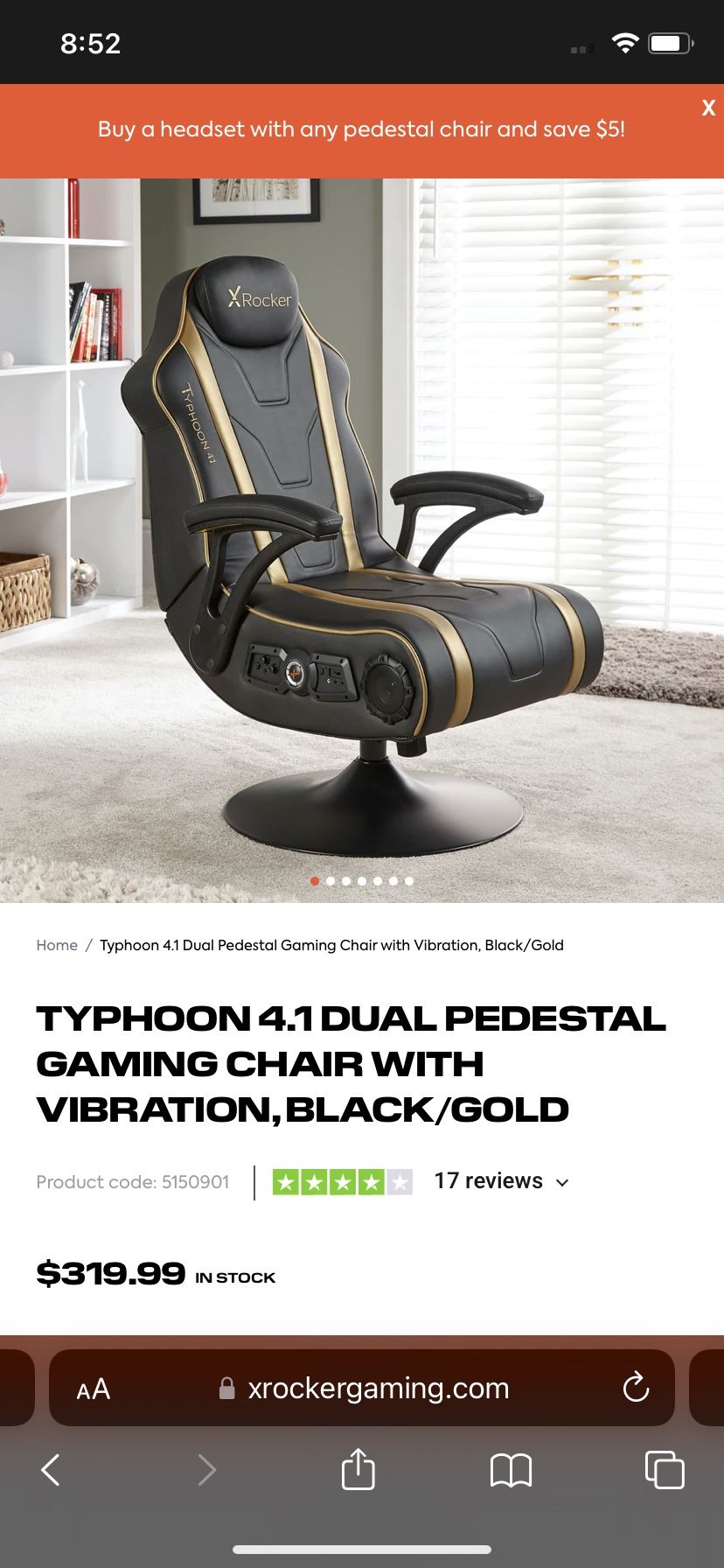 X Rocker Typhoon 4.1 Vibrating Gaming Chair