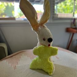 Vintage Stuffed Bunny Rabbit 1960s Carnival Prize