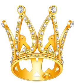 Gold Crown Ring with Crystal Accents