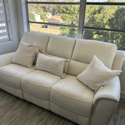 Sofa And Loveseat Leather White 