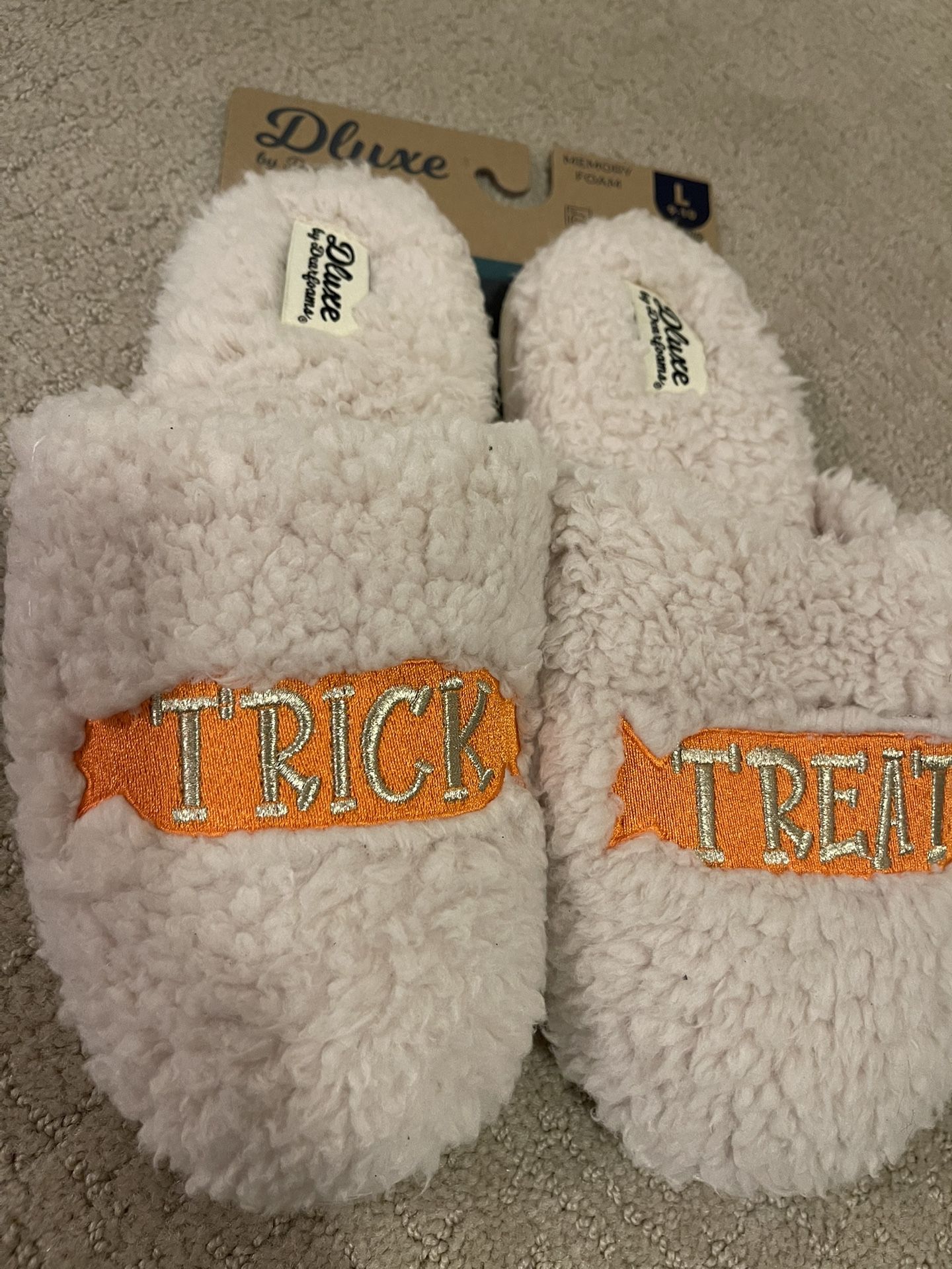 Halloween Trick or Treat Memory Foam Slippers Women’s Size 9-10