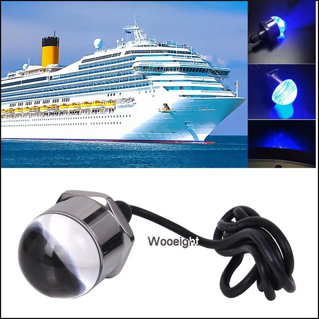 Boat Accessories 12V Blue Light Stainless Steel Underwater Night Water Landscape Light Fishing Lamp for Marine Yacht Sailing 11