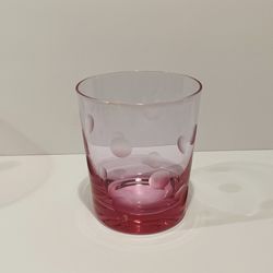 Marquis by Waterford Pink Polka Dots Double Old Fashioned Crystal Glass 4.25”. Excellent condition.