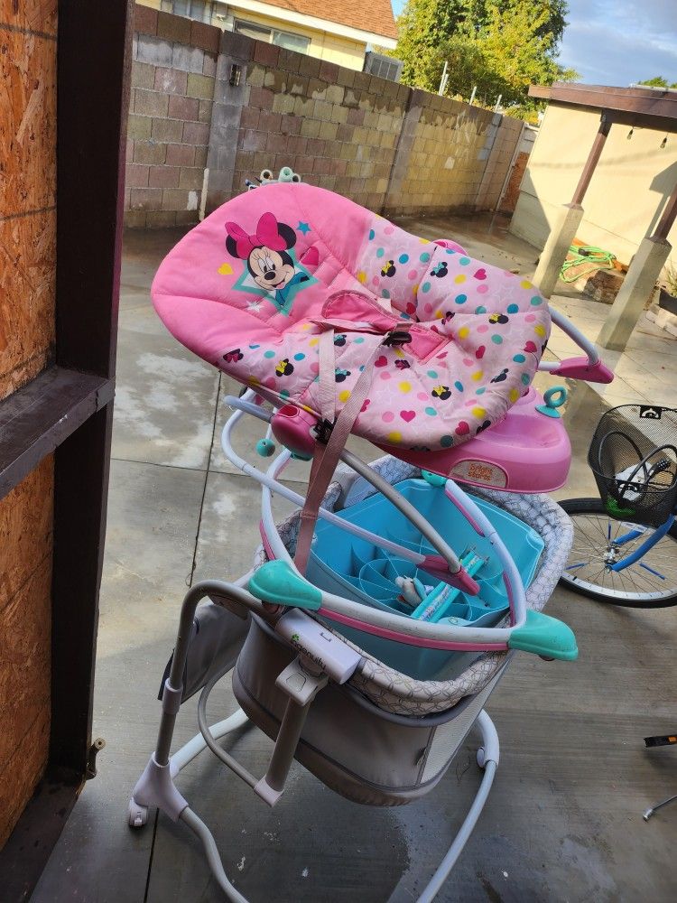 Baby Stuff Bundle Walker Bounce Chaire Bassinet With Music