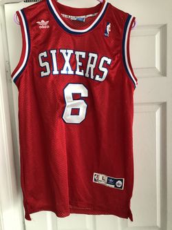 SIXERS RED WHITE AND BLUE JERSEY JULIUS ERVING
