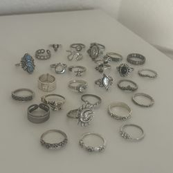 silver rings set