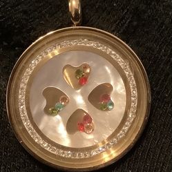 24k Plated Stainless Steel Crystal Pendant 