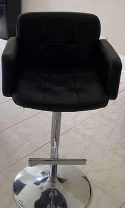 Leather swivel counter bar stool