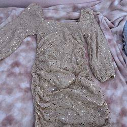 Long Sleeve Sparkly Dress