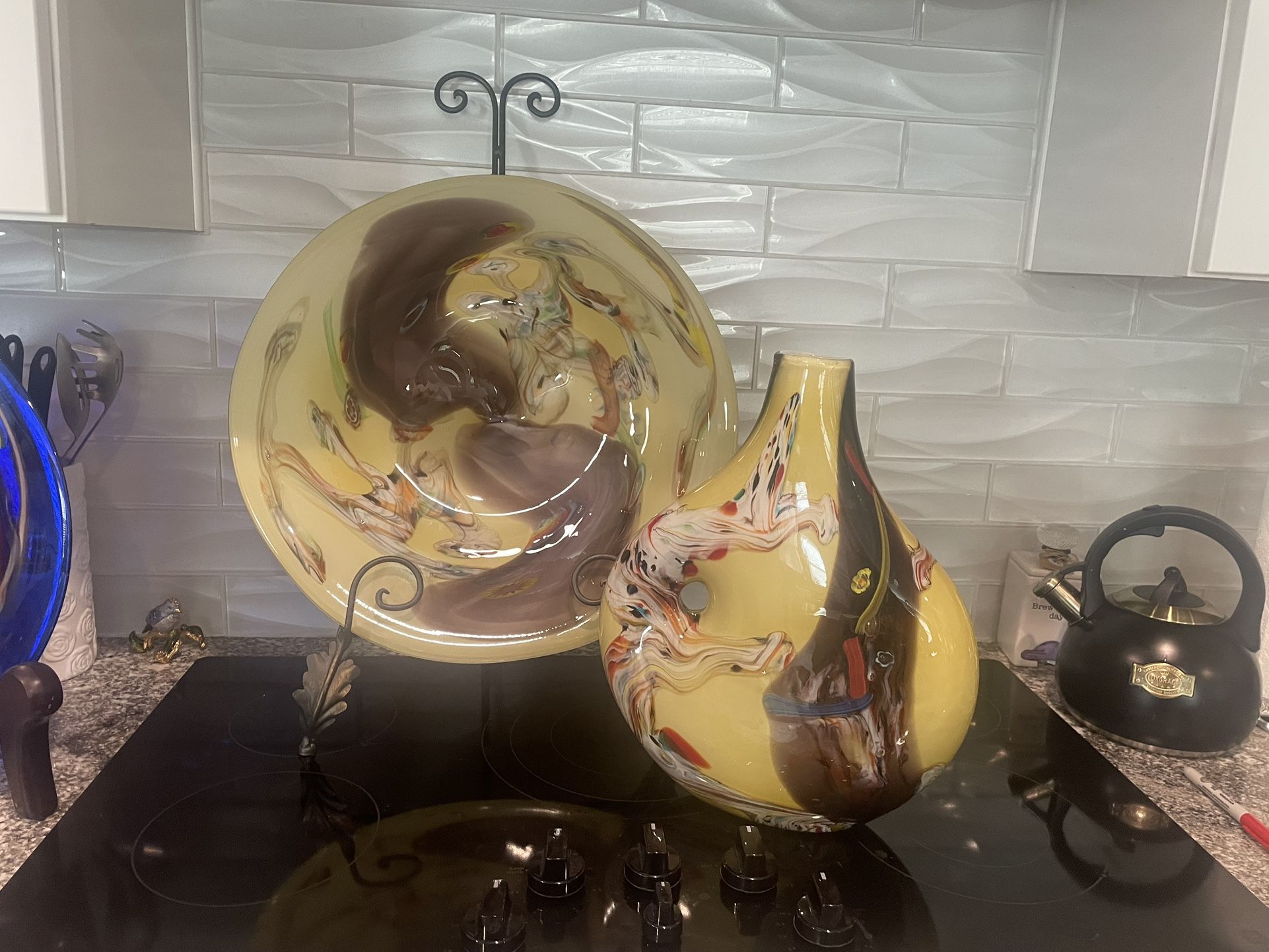 Murano Platter And Bottle