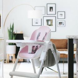 Oribel Cocoon 3-Stage Adjustable, Easy-Clean High Chair + Baby Recliner (Rose, Pink) 