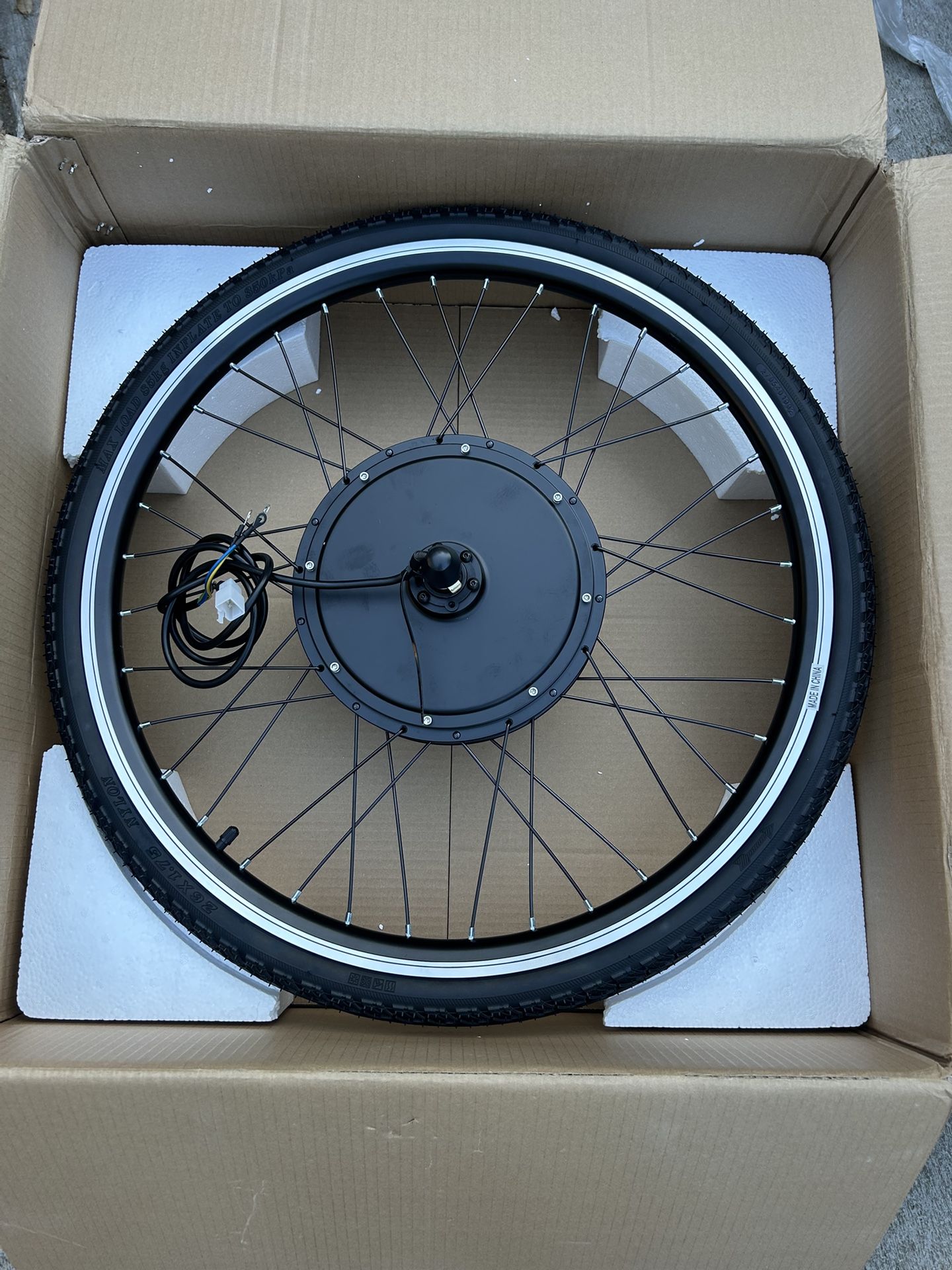 Brand new 26” electric bicycle wheel kit for $140.