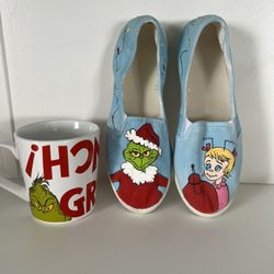 Dr. Seuss The Grinch 18oz Ceramic Mug Cup Shoes size 7