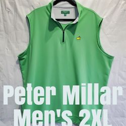New Masters Green Peter Millar Men's XXL 2XL  Sleeveless Vest 