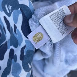 Blue Bape Hoodie Zip Up 