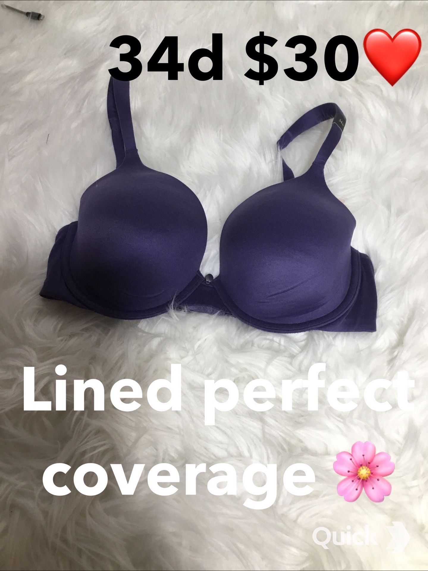 New Bra Victoria Secret Size 34d Lined Perfect Coverage firm Price
