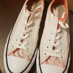 white/coral converse