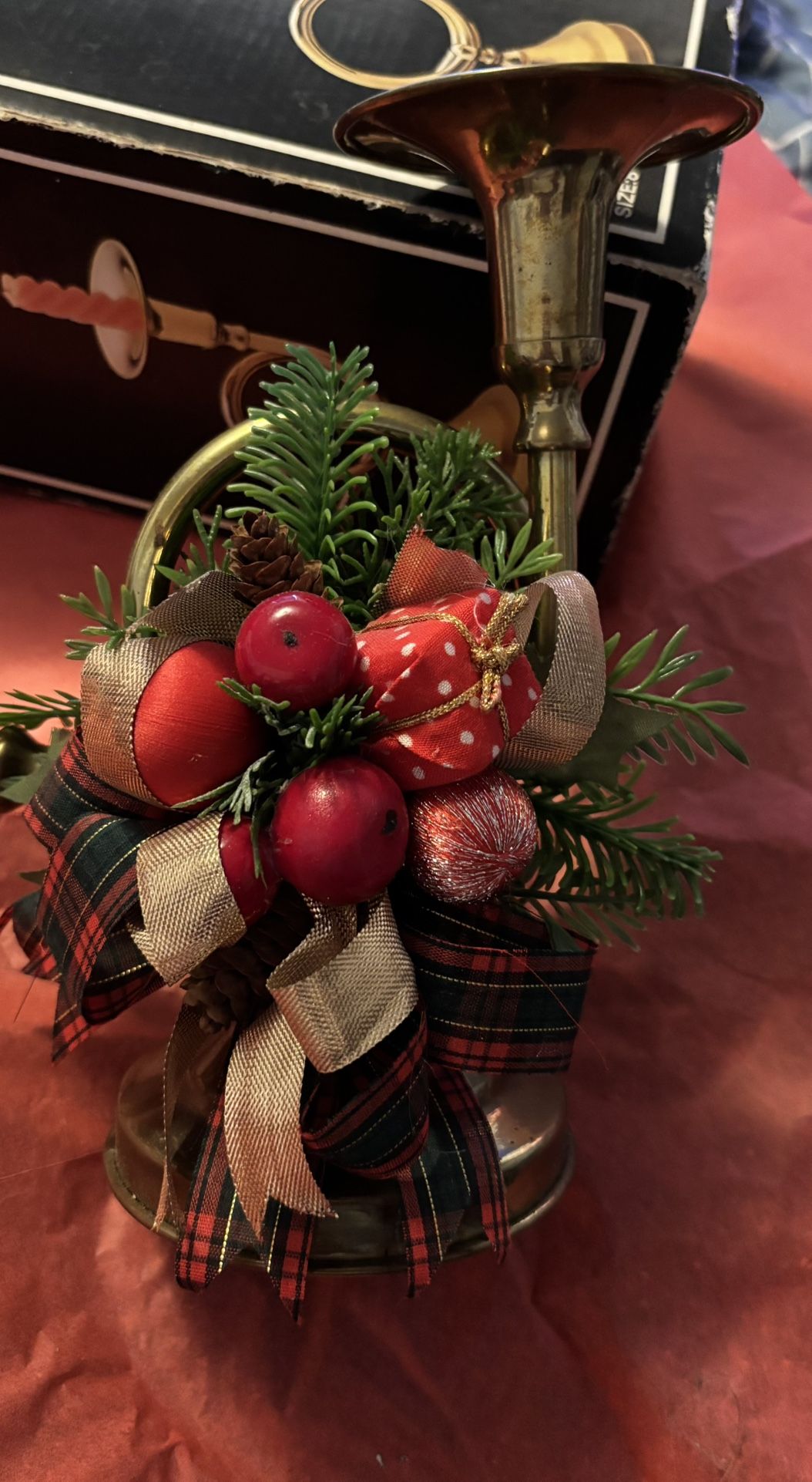 Solid BrassTrumpet Candle holder 8”