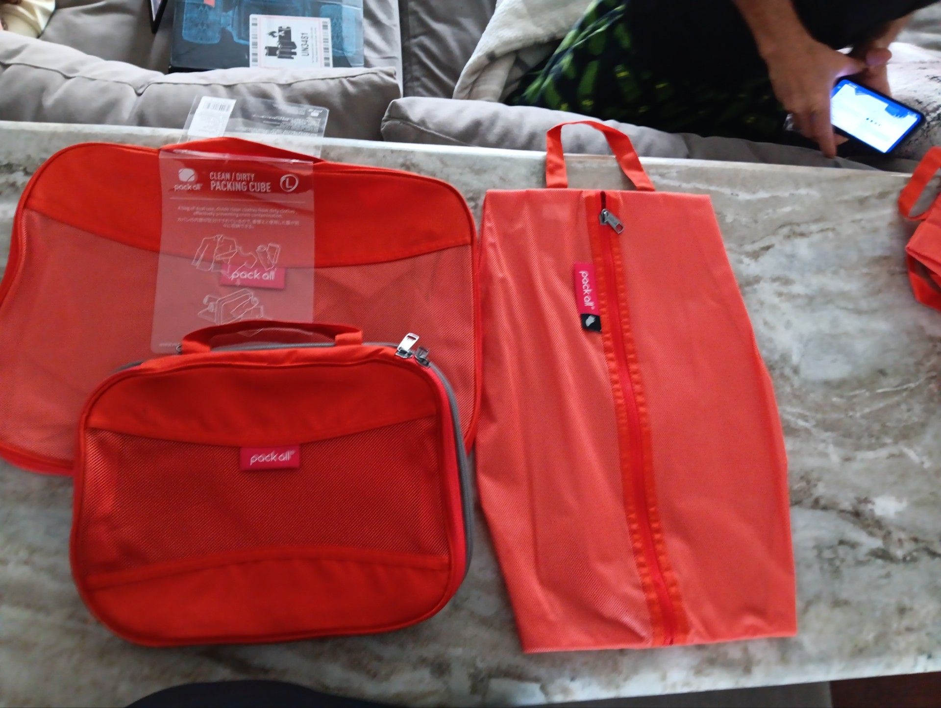 Packing cubes pack of 3 orange
