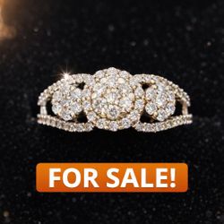 1ct T.W Multi-Diamond Three-Stone Ring – 10K White Gold