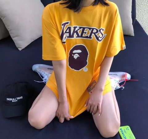 BAPE x Mitchell & Ness Lakers TeeYellow.