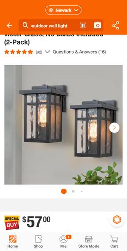  Outdoor Wall Lights - Black Lantern Style (Set of 2)