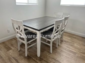 Dining table set with bench