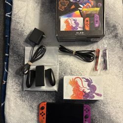 Pokemon Scarlet/Violet edition Nintendo Switch OLED with box, cables, and dock + accessories