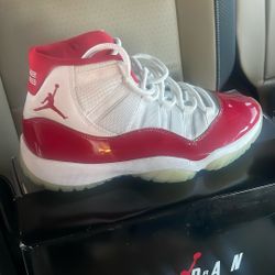 Cherry Jordan 11s Red And White Size 10