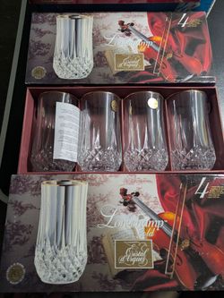 Vintage Longchamp Crystal Glasses 11 oz