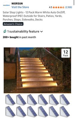 NIORSUN 12 PK solar step lights