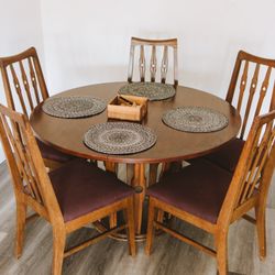 Custom MCM Dining Table Set w 5 Chairs