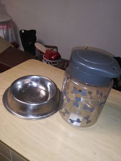 Doggie bowl and doggie cookie jar
