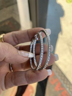 14k diamond hoop inside and out 2.80 carat diamond