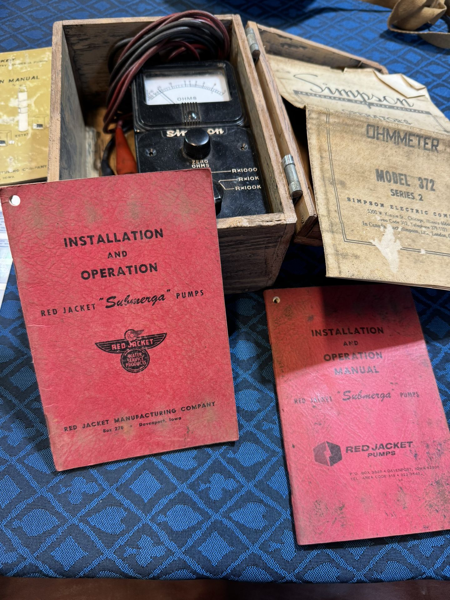 Simpson 372 Ohmmeter Vintage Model 372 Series 2 Complete Set