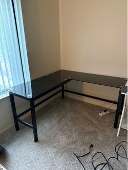 Gaming L Shaped Glass Desk