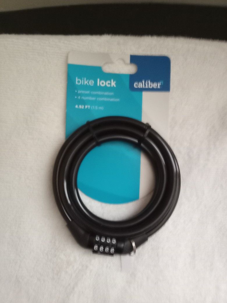 New Caliber Bike Lock 4.92 Feet Preset 4 Number Combo
