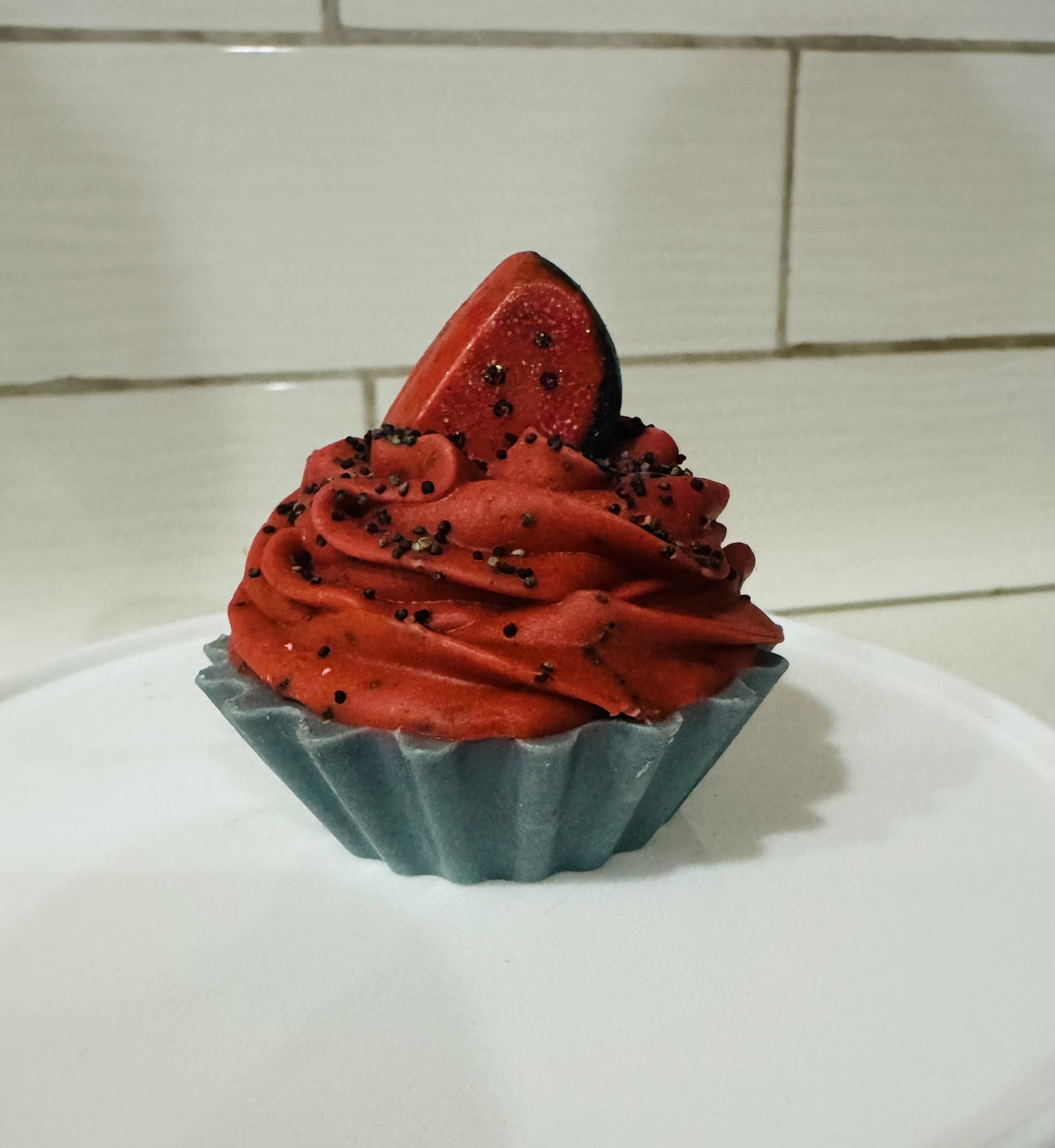 Handmade Organic Watermelon Mini Cupcake Soap