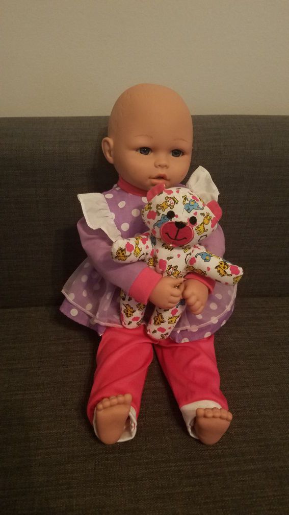 Baby Doll with Teddy Bear New